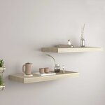 vidaXL Étagères murales flottantes 2 Pièces chêne 60x23 5x3 8 cm MDF