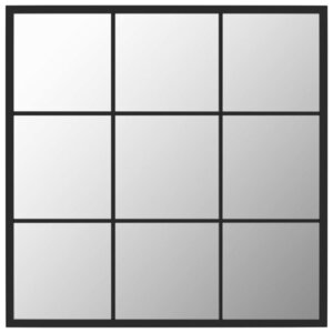 vidaXL Miroir mural noir 60x60 cm métal