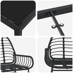 vidaXL Ensemble de salle à manger pour jardin 7 Pièces Noir polyrotin