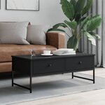 vidaXL Table basse noir 101x49x39 5 cm bois d'ingénierie
