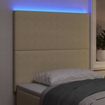 vidaXL Tête de lit LED avec des lumières à LED Vert gris 100 cm tissu