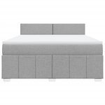 vidaXL Sommier à lattes de lit avec matelas Gris clair 180x200cm Tissu