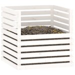 vidaXL Composteur Blanc 80x80x78 cm Bois massif de pin