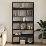 vidaXL Étagère 2 Pièces Chêne noir 100 x 33 x 187 5 cm Bois d'ingénierie