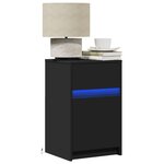 vidaXL Armoire de chevet avec lumières LED noir bois d'ingénierie