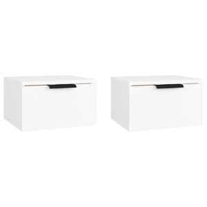 vidaXL Tables de chevet murales 2 Pièces blanc 34x30x20 cm