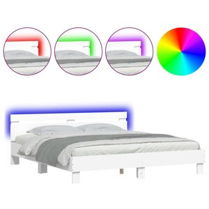 vidaXL Cadre de lit avec LED sans matelas blanc 200x200 cm