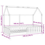 vidaXL Cadre de lit d'enfants forme de maison sans matelas 90x190 cm
