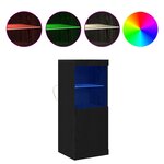 Buffet vidaXL avec lumières LED Chêne Noir 41x37x100 cm