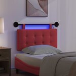 vidaXL Tête de lit suspendue Avec lumière LED Rouge Simili cuir