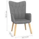 vidaXL Chaise de relaxation avec tabouret Gris foncé Tissu