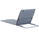 Lot de 2 tapis de plage rembourré - matelas de plage - nattes de plage - dossier inclinable multi-positions - sac transport inclus - métal polyester PE gris
