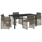 vidaXL Ensemble de salle à manger pour jardin 5 Pièces Gris polyrotin