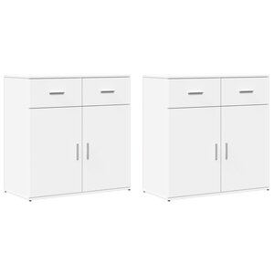 vidaXL Buffets 2 Pièces blanc 79x38x80 cm bois d’ingénierie