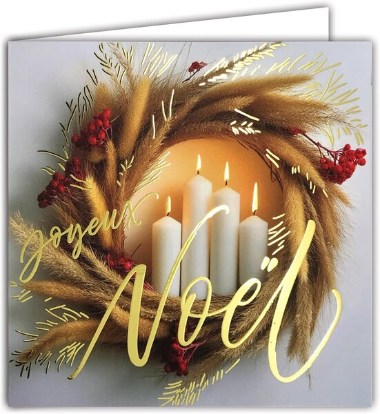 23088 Carte carrée Joyeux Noël avec Enveloppe 15x15cm