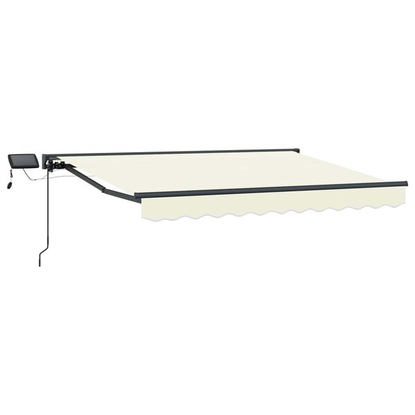 vidaXL Cadre de store manuel avec LEDs Crème et Anthracite 3 5 x 2 m