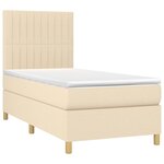 vidaXL Sommier à lattes de lit avec matelas Crème 100x200 cm Tissu