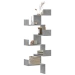 vidaXL Étagère murale d'angle gris béton 45x45x147cm bois d'ingénierie