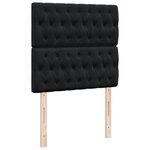 vidaXL Sommier à lattes de lit avec matelas Noir 100x200 cm Tissu