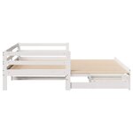 vidaXL Lit de jour avec gigogne et tiroirs sans matelas blanc 80x200cm