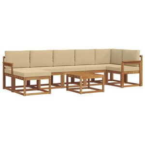 vidaXL Ensemble de canapés d'extérieur 8 pc Naturel et Beige