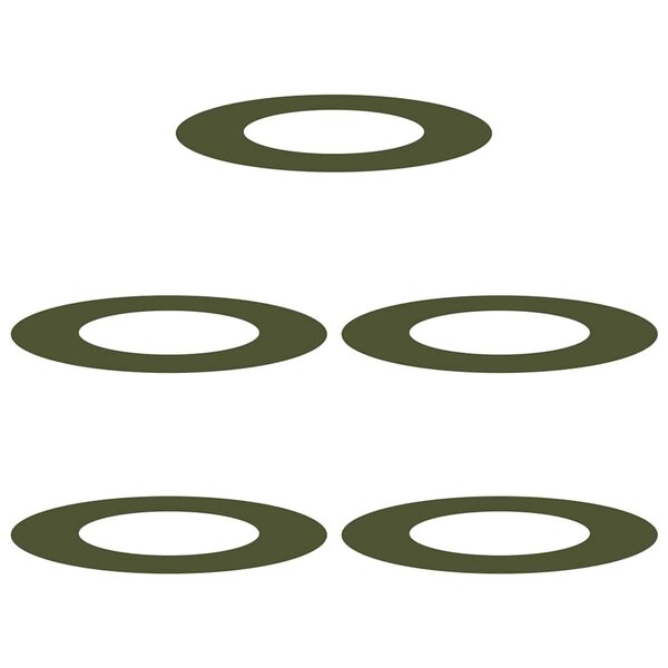 vidaXL Anneaux d'arbre plats 5 Pièces Vert olive Ø40 / 70 cm Acier