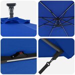 vidaXL Parasol banane à mât déporté bleu azur 294 x 294 x 248 cm