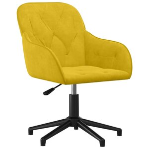 vidaXL Chaise pivotante de bureau Jaune Velours