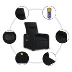 vidaXL Fauteuil inclinable de massage électrique noir similicuir