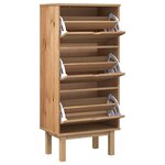vidaXL Armoire à chaussures OTTA avec 3 tiroirs Marron Bois massif pin