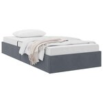 vidaXL Lit de Rangement avec matelas Gris foncé 100 x 203 cm Velours