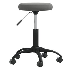 Chaise fauteuil siège pivotante de bureau informatique étude foncé velours gris 02_0024131