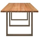 vidaXL Table à manger marron clair bois de chêne massif rectangulaire