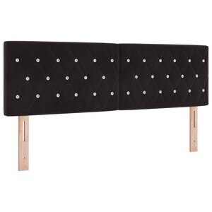vidaXL Tête de lit LED avec boutons en cristal noir 72 cm Velours
