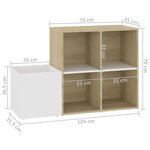 vidaXL Armoire à chaussures entrée blanc chêne sonoma bois ingénierie