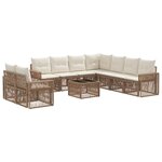 vidaXL Ensemble de canapé de jardin 10 Pièces Beige et blanc crème
