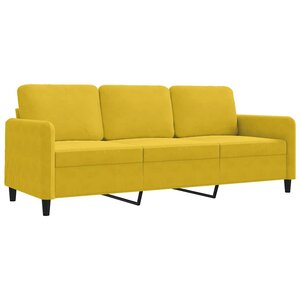 vidaXL Canapé à 3 places Jaune 180 cm Velours