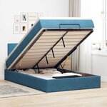 vidaXL Lit ottoman avec matelas bleu foncé 120x190 cm velours