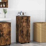 vidaXL Cabinet de salle de bain avec tiroir Chêne fumé 30 x 35 x 80 cm