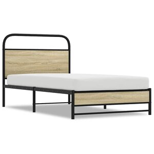 vidaXL Cadre de lit sans matelas 100x190 cm chêne sonoma