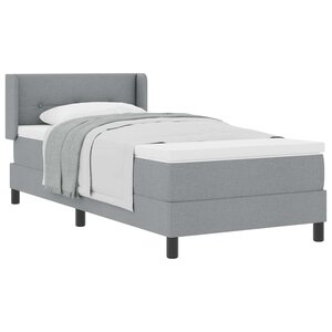 vidaXL Lit à ressorts avec tête de lit Gris clair 200 x 90 cm tissu