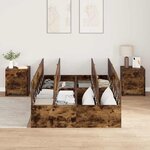 vidaXL Cadre de lit Chêne fumé 190 x 120 x 31 5 cm Bois d'ingénierie
