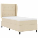 vidaXL Lit à ressorts avec matelas Crème 90 x 190 cm tissu