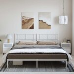 vidaXL Cadre de lit métal sans matelas et tête de lit blanc 193x203 cm