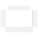 vidaXL Meuble TV 8 Pièces Blanc brillant