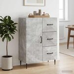 vidaXL Buffet Gris béton 66 x 34 5 x 89 5 cm Bois d'ingénierie