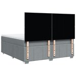 vidaXL Sommier à lattes de lit avec matelas Gris clair 200x200cm Tissu