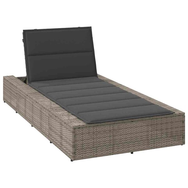 vidaXL Transat avec coussin flottant gris résine tressée