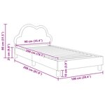 vidaXL Cadre de lit avec tête de lit Gris clair 90 x 200 cm PU