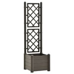 vidaXL Jardinière avec treillis 43x43x142 cm PP Anthracite